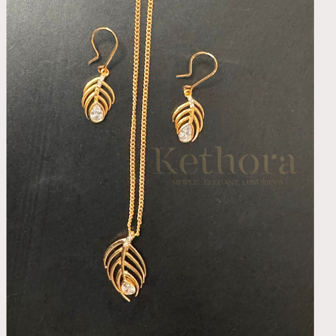 Peacock Pendant Set: 24k Gold-Plated Beauty|dailywear| office wear| perfect for gift